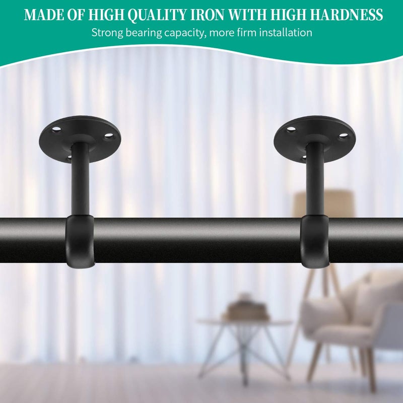 Anndason Curtain Rod Bracket Holders (Ceiling-Mount, 4 PCS, Black) - Image 3